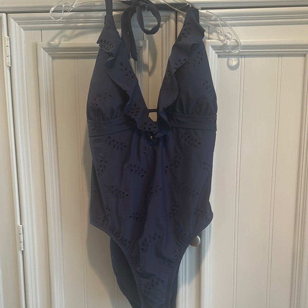 Time and Tru Navy One Piece Swimsuit